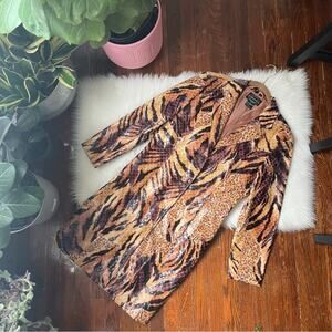 Y2K Lightweight Animal Print Coat Water resistant Size Medium